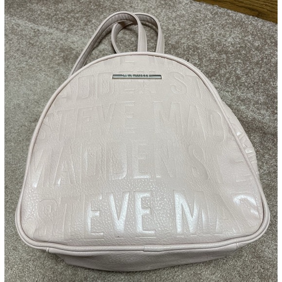 STEVE MADDEN Women Blush Pink Faux Leather Mini Backpack Purse - Picture 1 of 13
